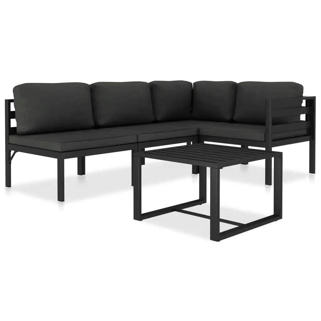 5 Piece Garden Lounge Set with Cushions Aluminium Anthracite 49232