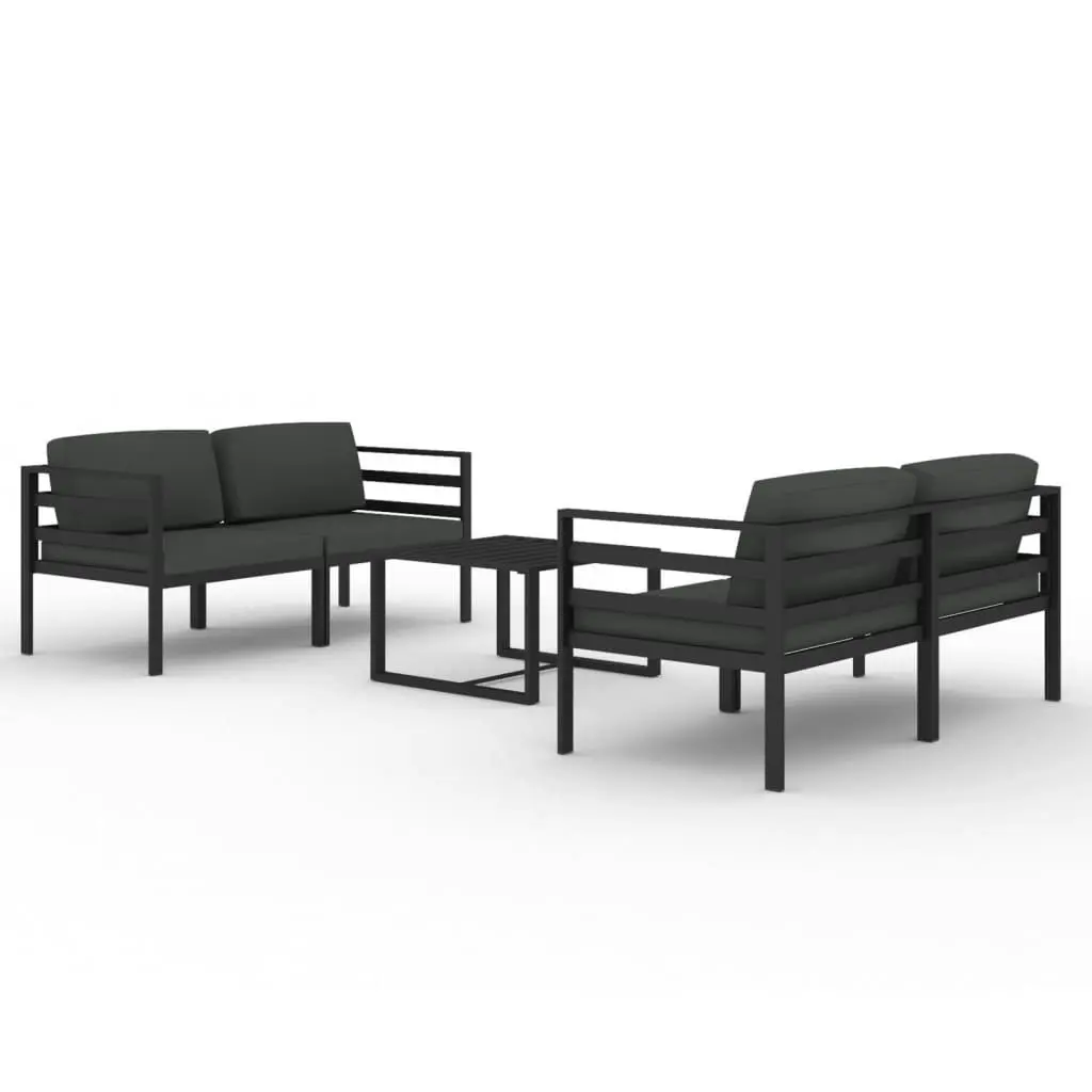 5 Piece Garden Lounge Set with Cushions Aluminium Anthracite 3107808