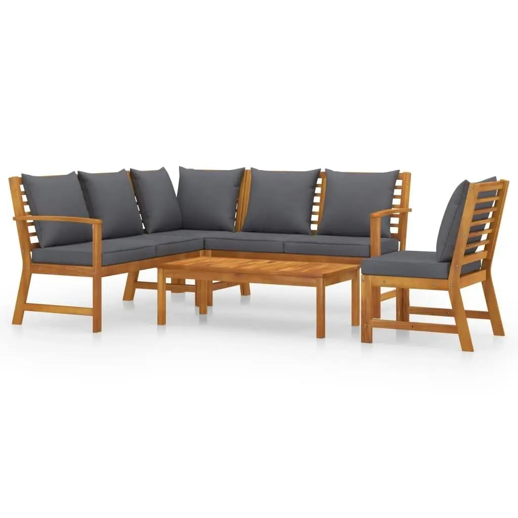 5 Piece Garden Lounge Set with Cushion Solid Acacia Wood 3057777