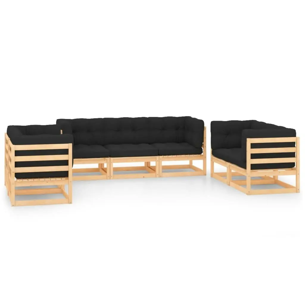 7 Piece Garden Lounge Set with Cushions Solid Pinewood 3083767