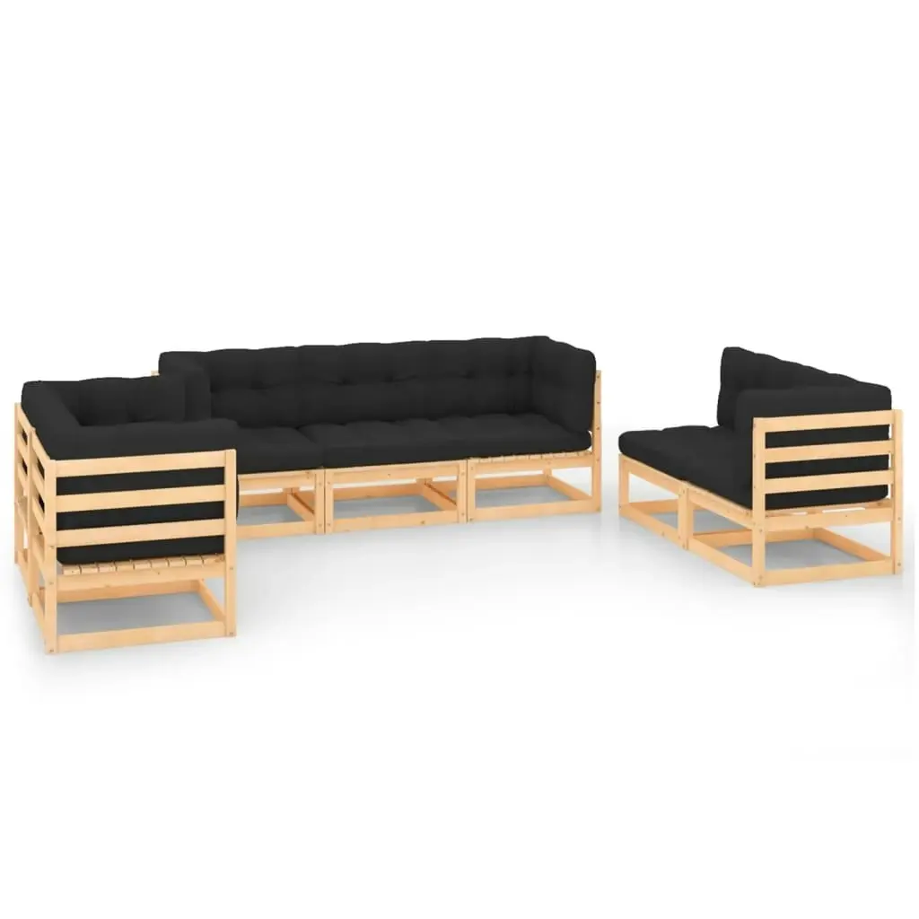 7 Piece Garden Lounge Set with Cushions Solid Pinewood 3083804