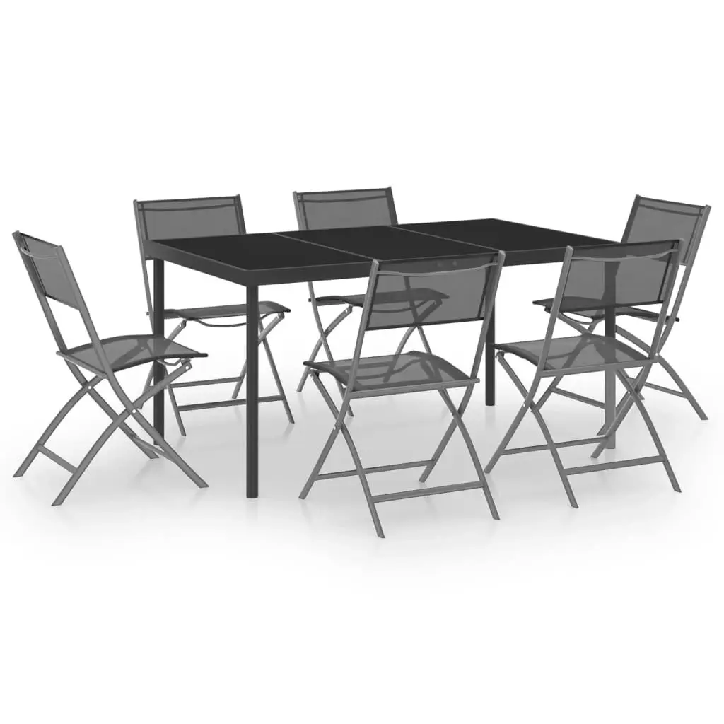 7 Piece Outdoor Dining Set Steel 3073494