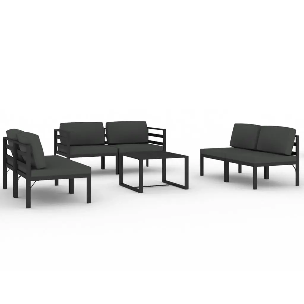 7 Piece Garden Lounge Set with Cushions Aluminium Anthracite 3107803