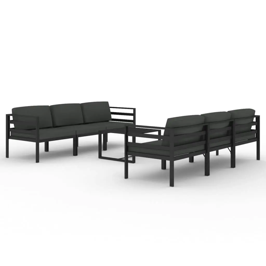 7 Piece Garden Lounge Set with Cushions Aluminium Anthracite 3107805