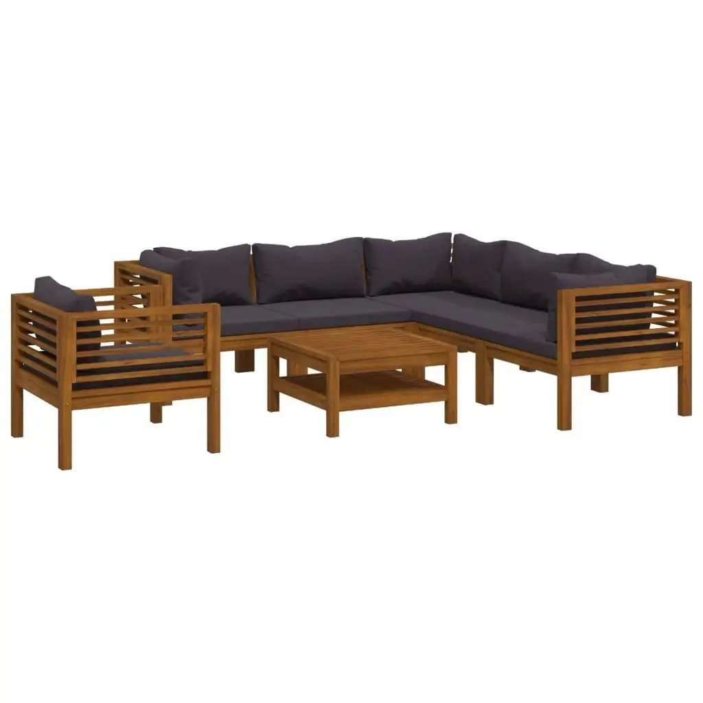 7 Piece Garden Lounge Set with Cushion Solid Acacia Wood 3086906