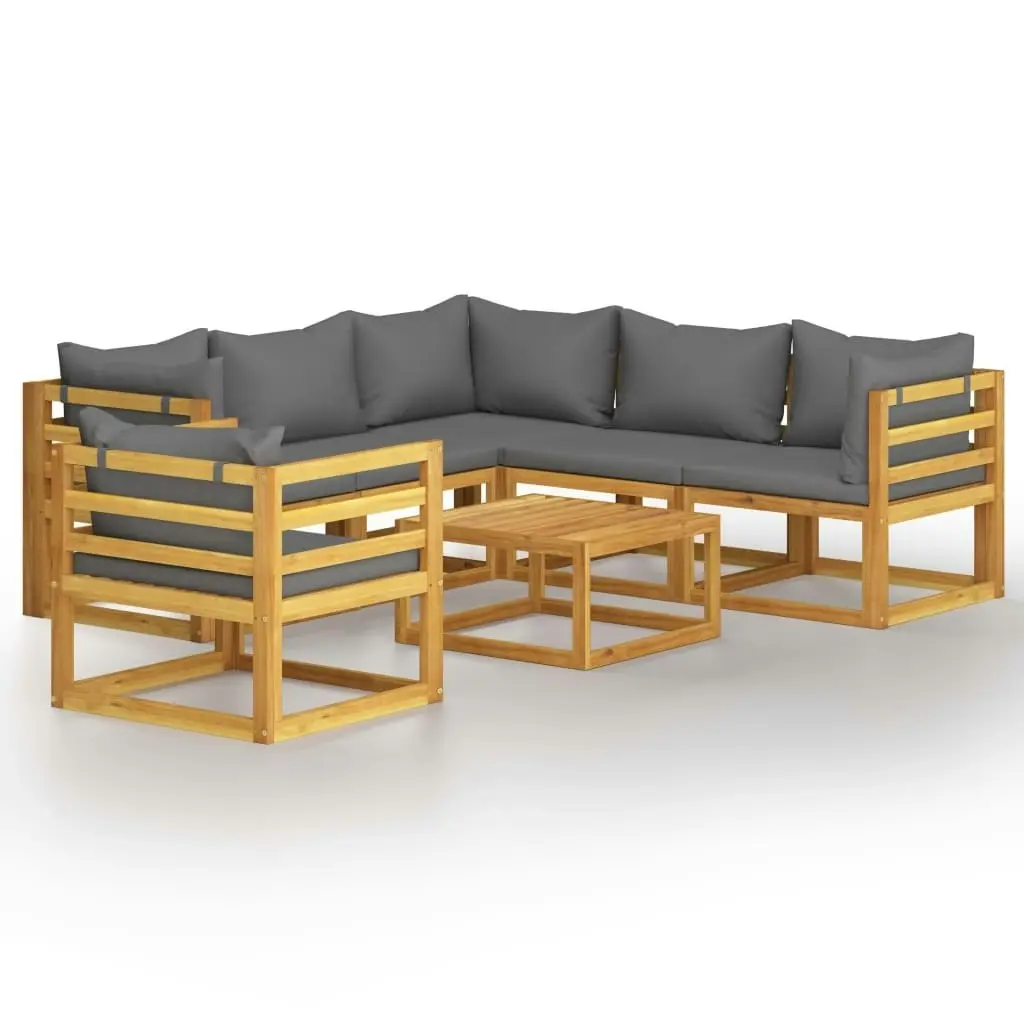 7 Piece Garden Lounge Set with Cushion Solid Acacia Wood 3057613