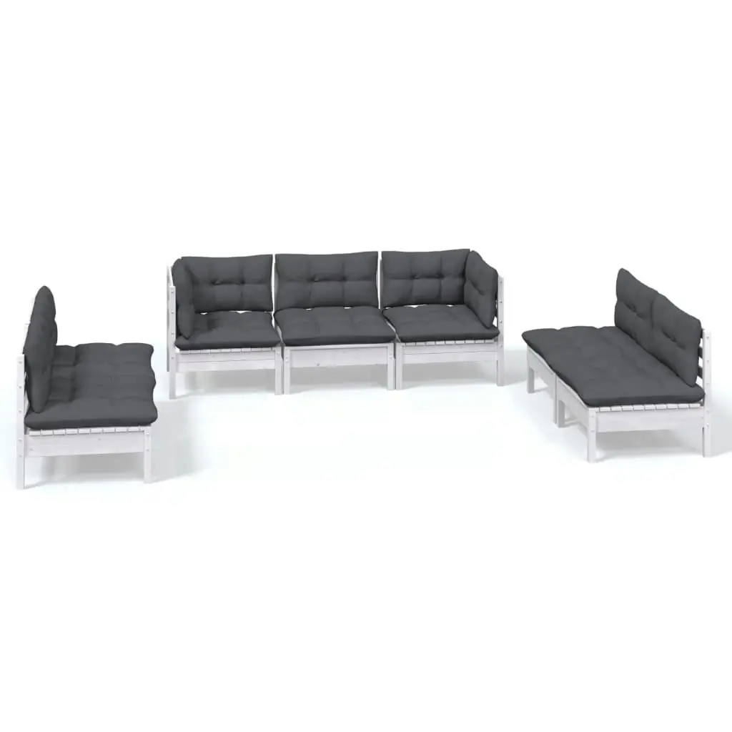 7 Piece Garden Lounge Set with Cushions Solid Pinewood 3096221