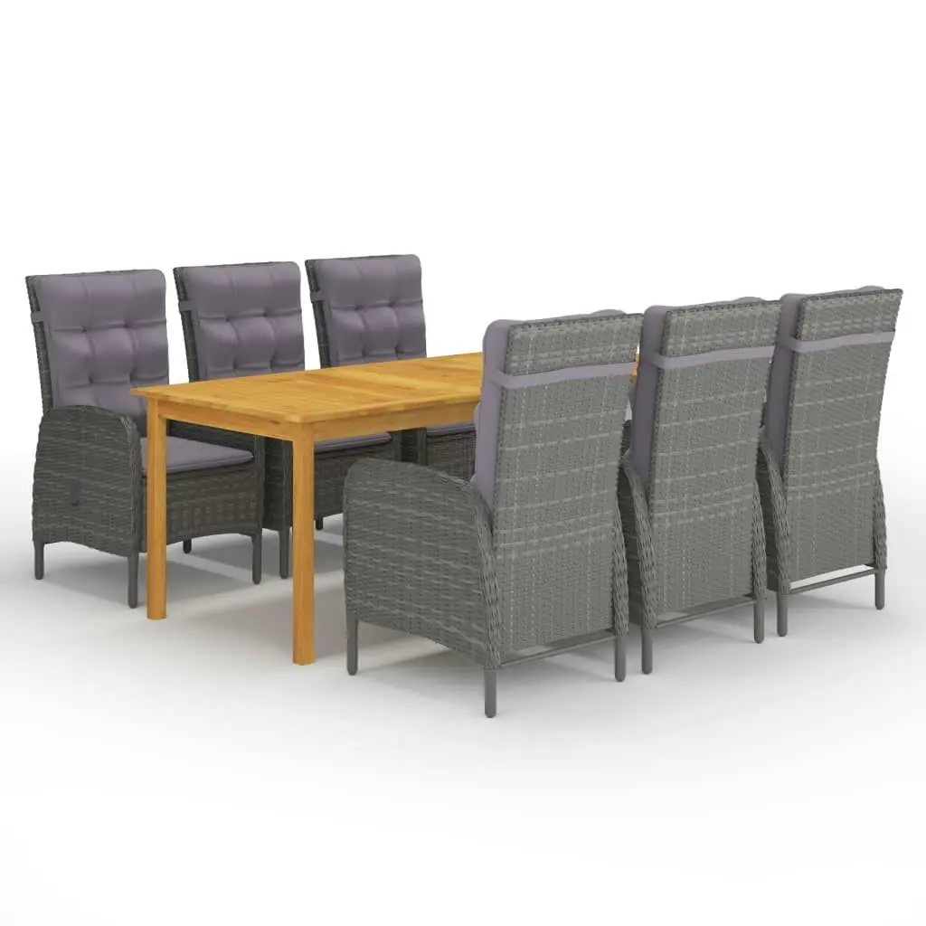 7 Piece Garden Dining Set Grey 3067867