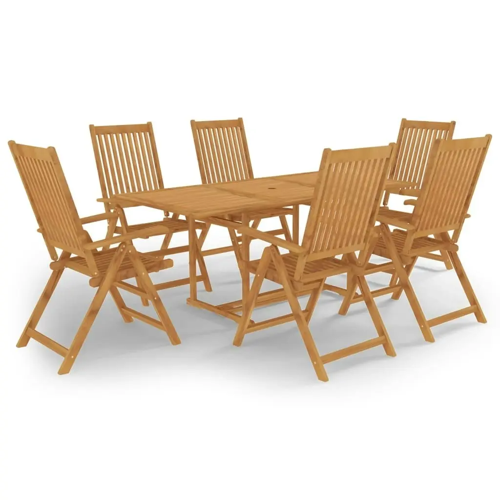 7 Piece Garden Dining Set Solid Teak Wood 3059565