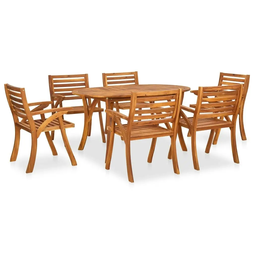 7 Piece Garden Dining Set Solid Acacia Wood 3057916