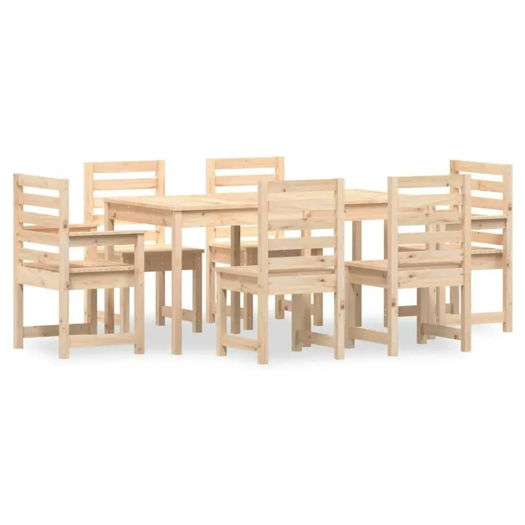 7 Piece Garden Dining Set Solid Wood Pine 3154707