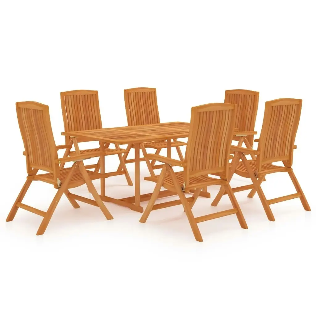 7 Piece Garden Dining Set Solid Teak Wood 3059546