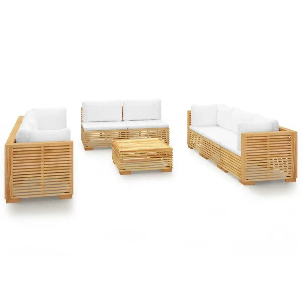 9 Piece Garden Lounge Set with Cushions Solid Wood Teak 3100873