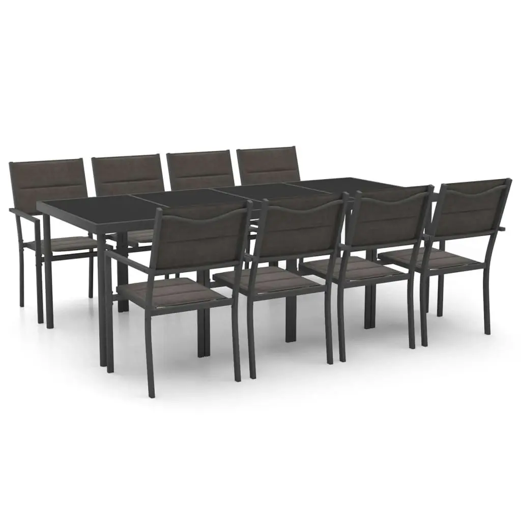 9 Piece Outdoor Dining Set Steel 3073530