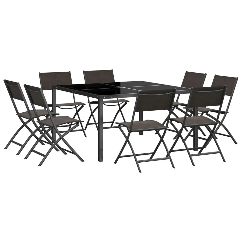 9 Piece Outdoor Dining Set Steel 3073515