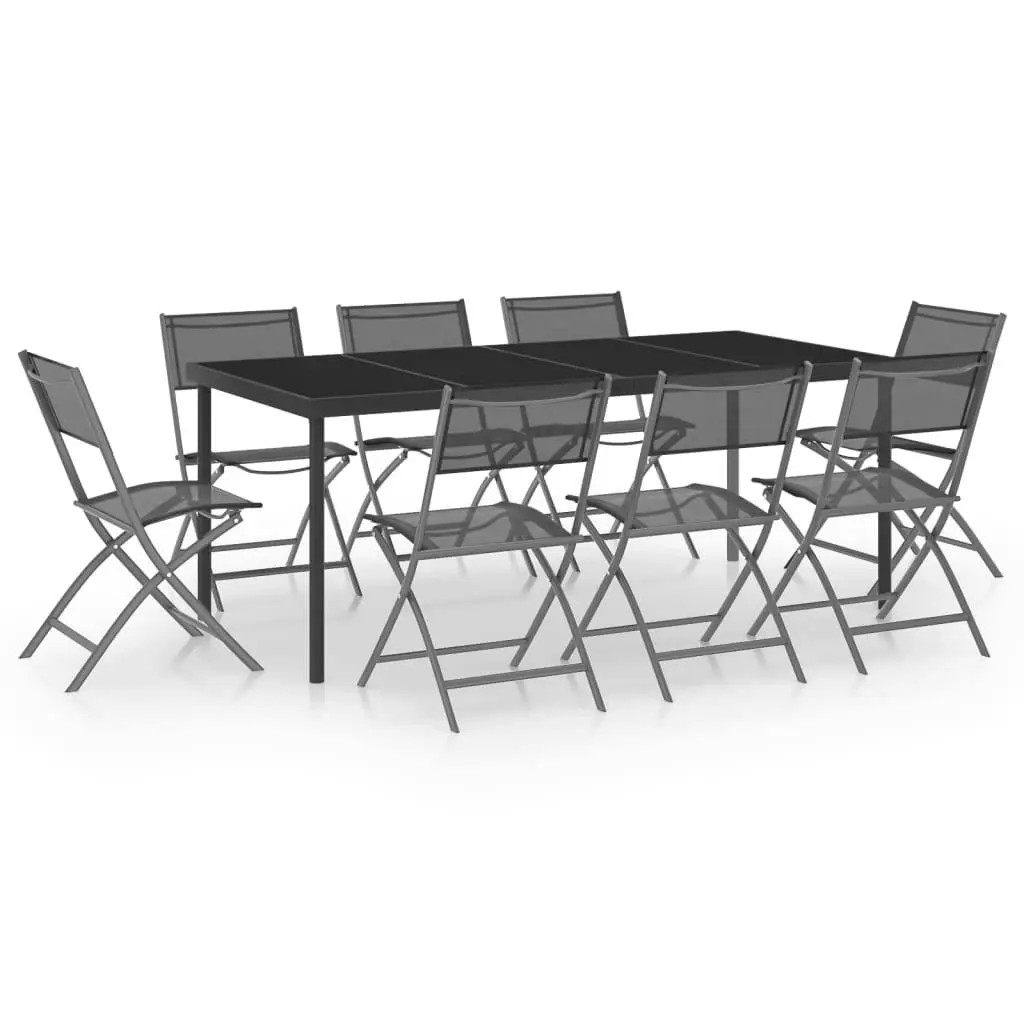 9 Piece Outdoor Dining Set Steel 3073496