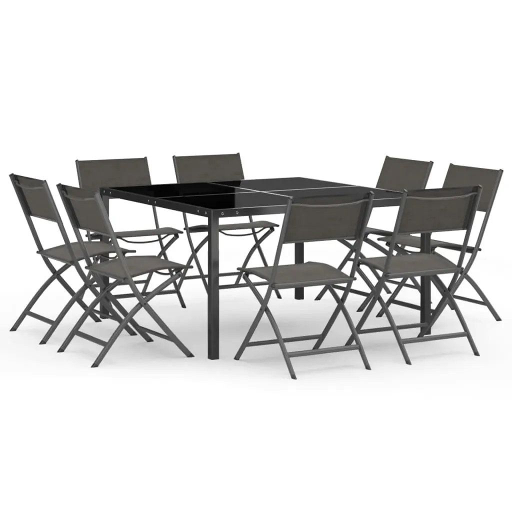 9 Piece Outdoor Dining Set Steel 3073504