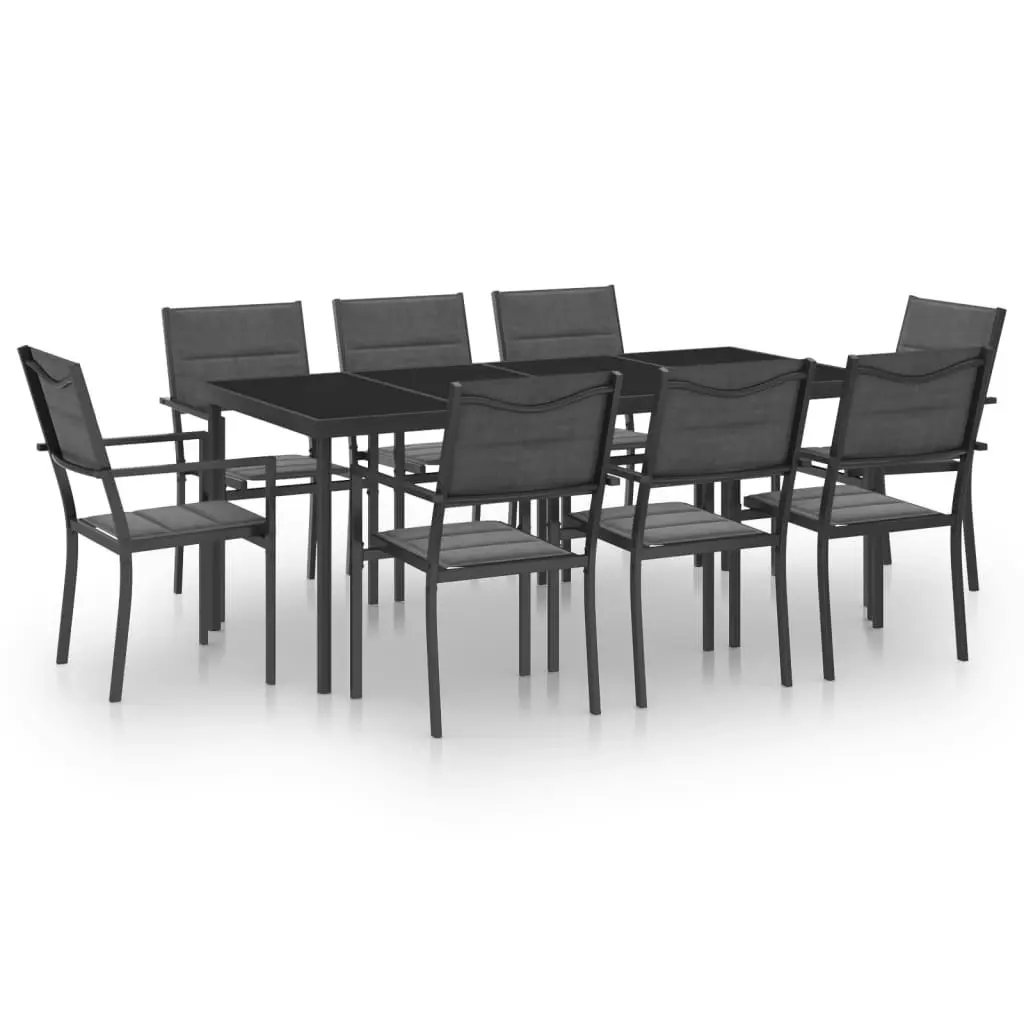 9 Piece Outdoor Dining Set Steel 3073528