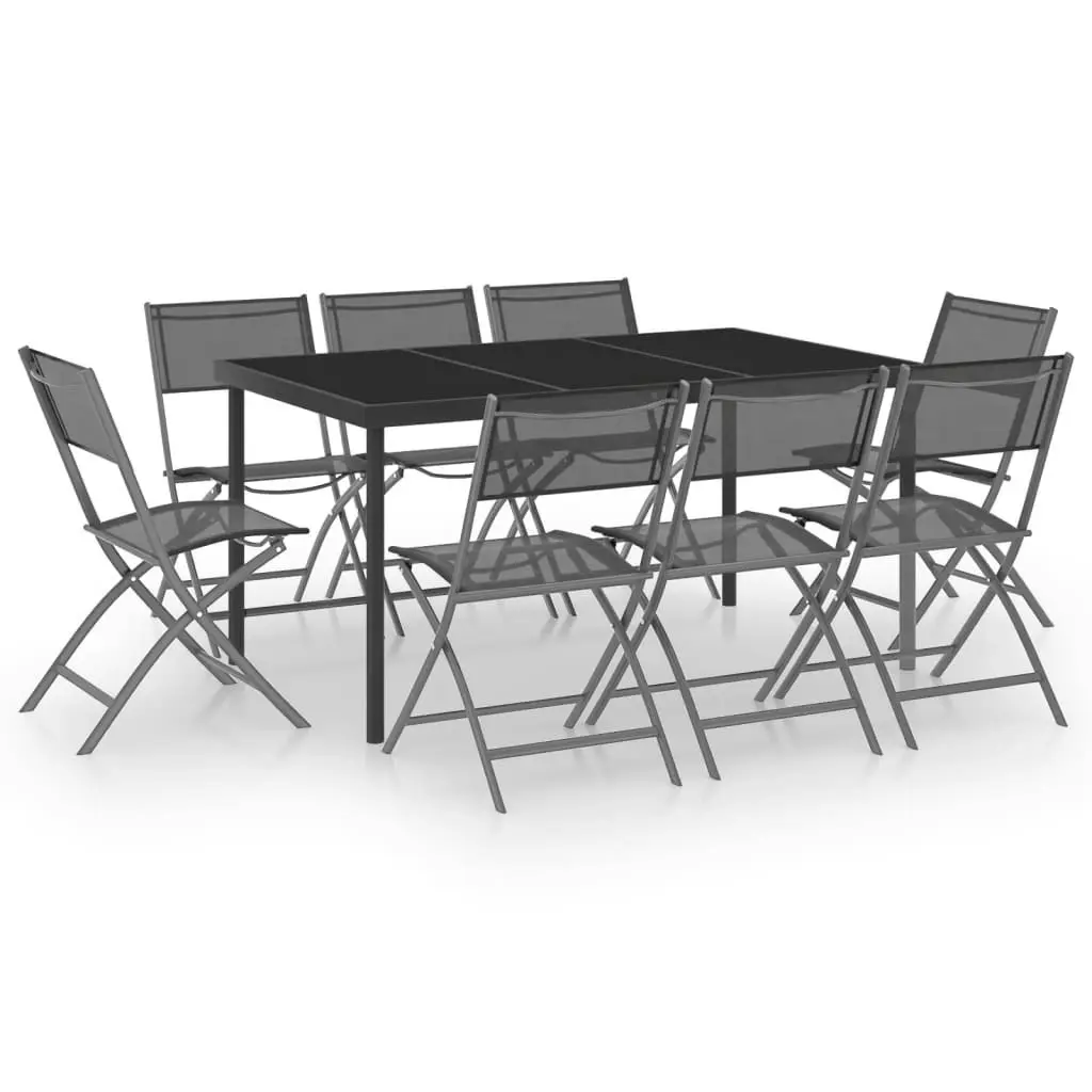 9 Piece Outdoor Dining Set Steel 3073495