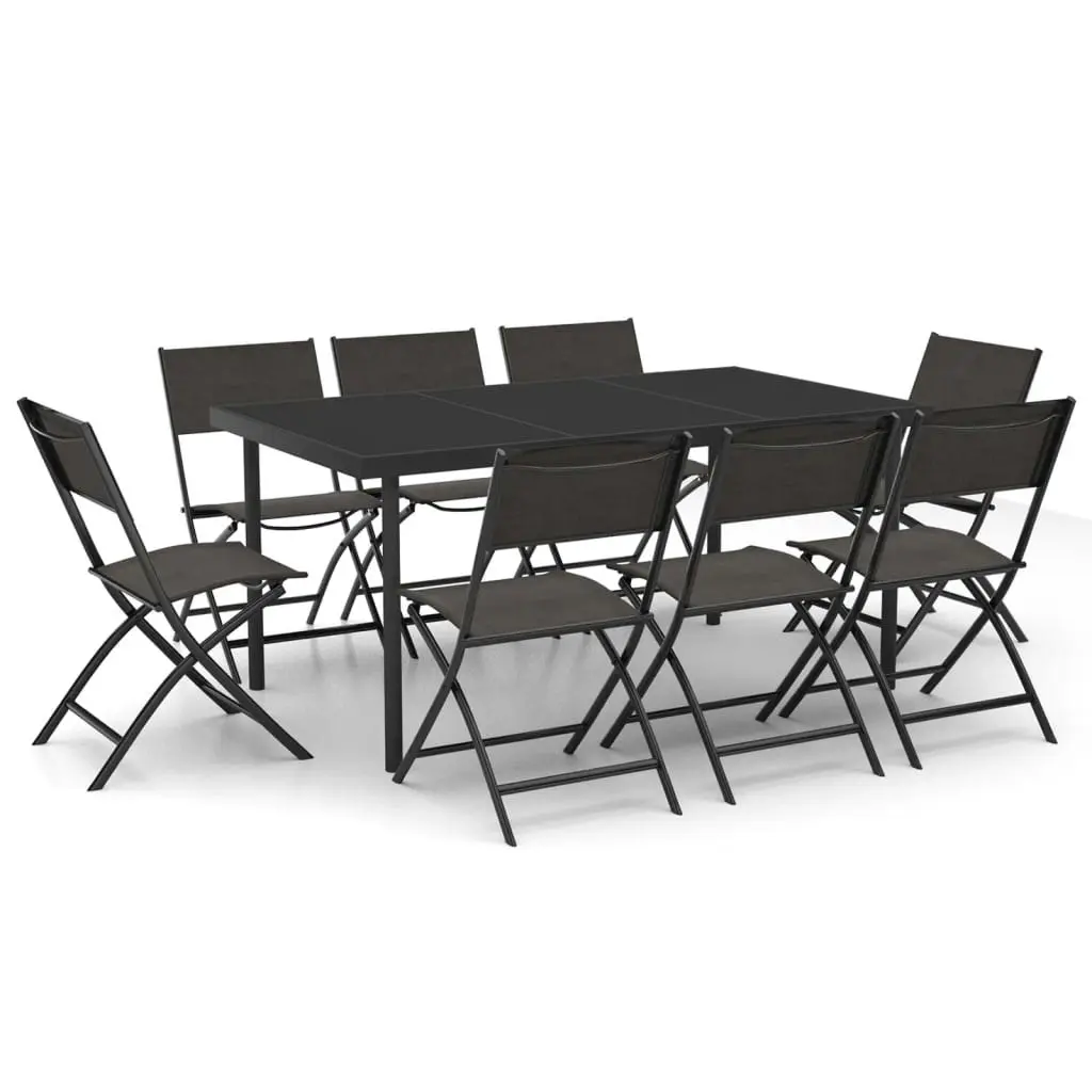 9 Piece Outdoor Dining Set Steel 3073506