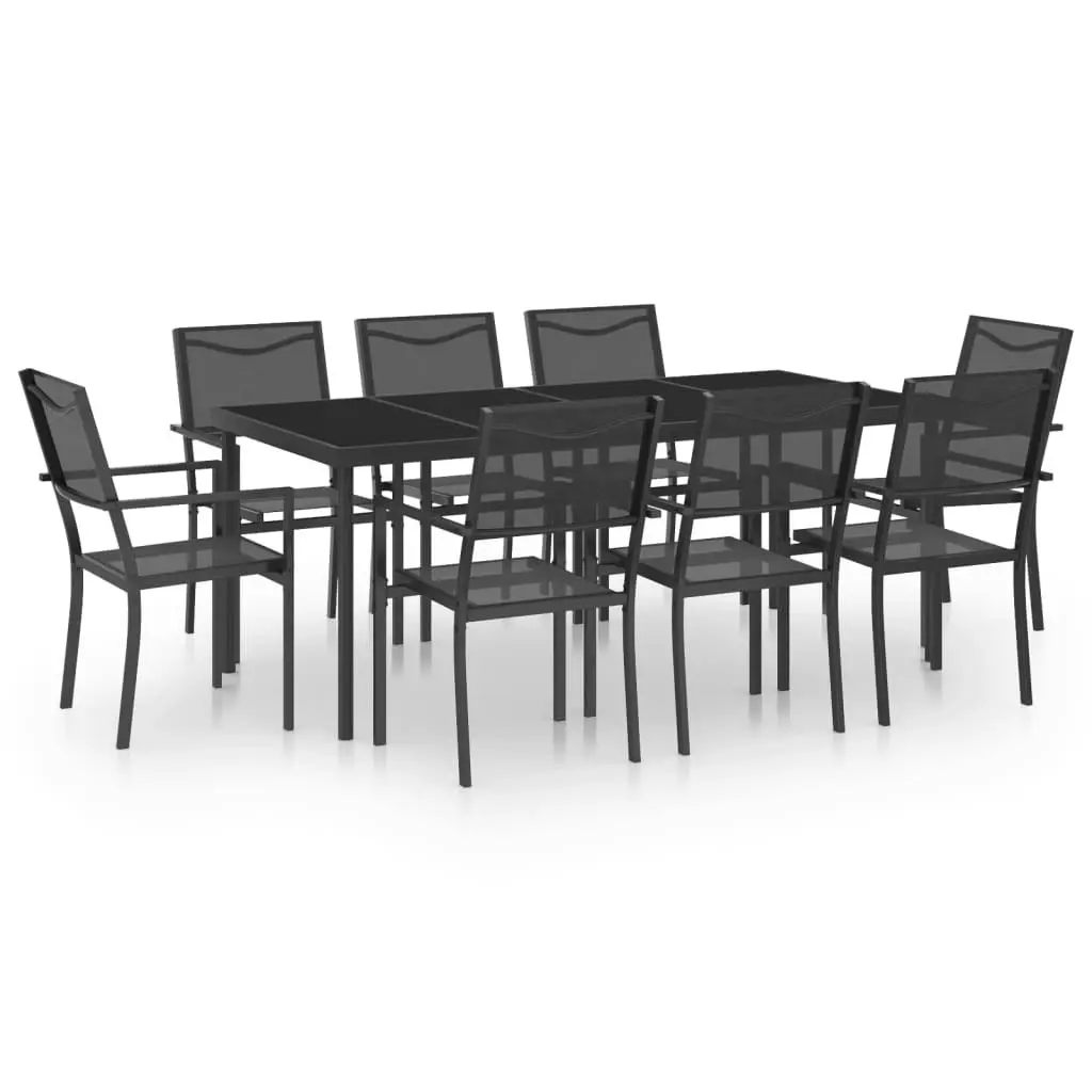 9 Piece Outdoor Dining Set Steel 3073519