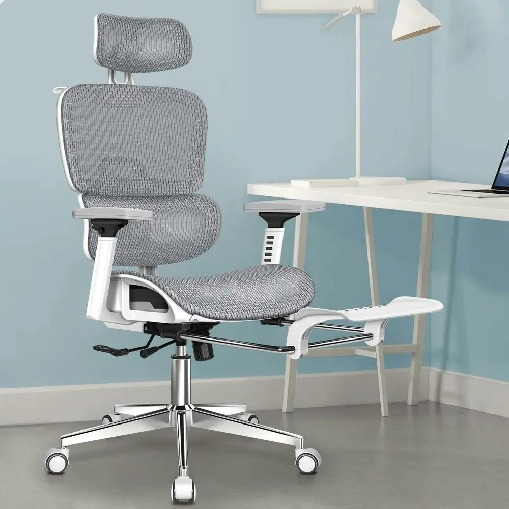 Alfordson Ergonomic Office Chair Executive White Grey