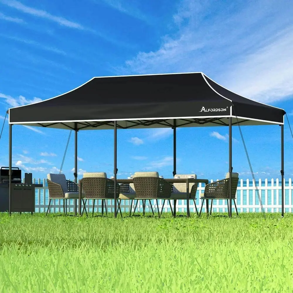 Alfordson Gazebo 3x6 Pop Up Tent Wedding Canopy Black