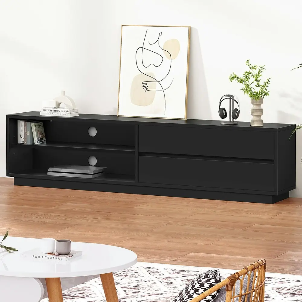 Alfordson Entertainment Unit TV Cabinet Stand Storage Drawer 180cm Black