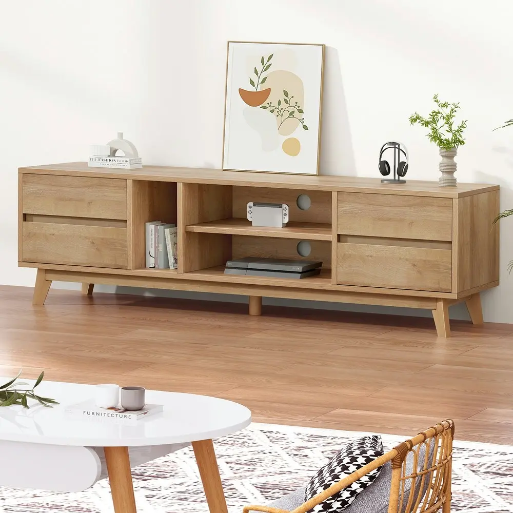 Alfordson Entertainment Unit TV Cabinet Stand 180cm Oak