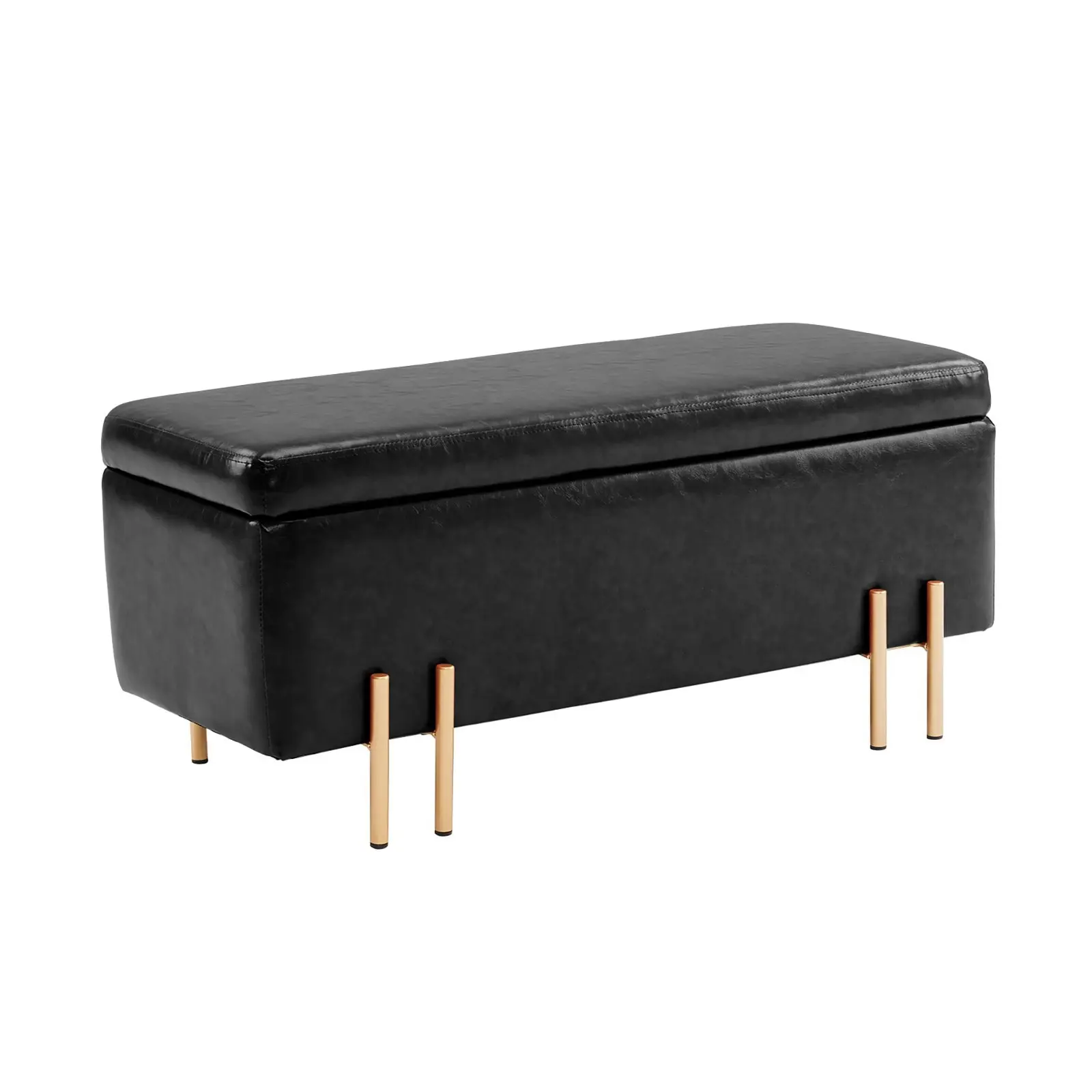 97cm Storage Ottoman PU Leather - BLACK