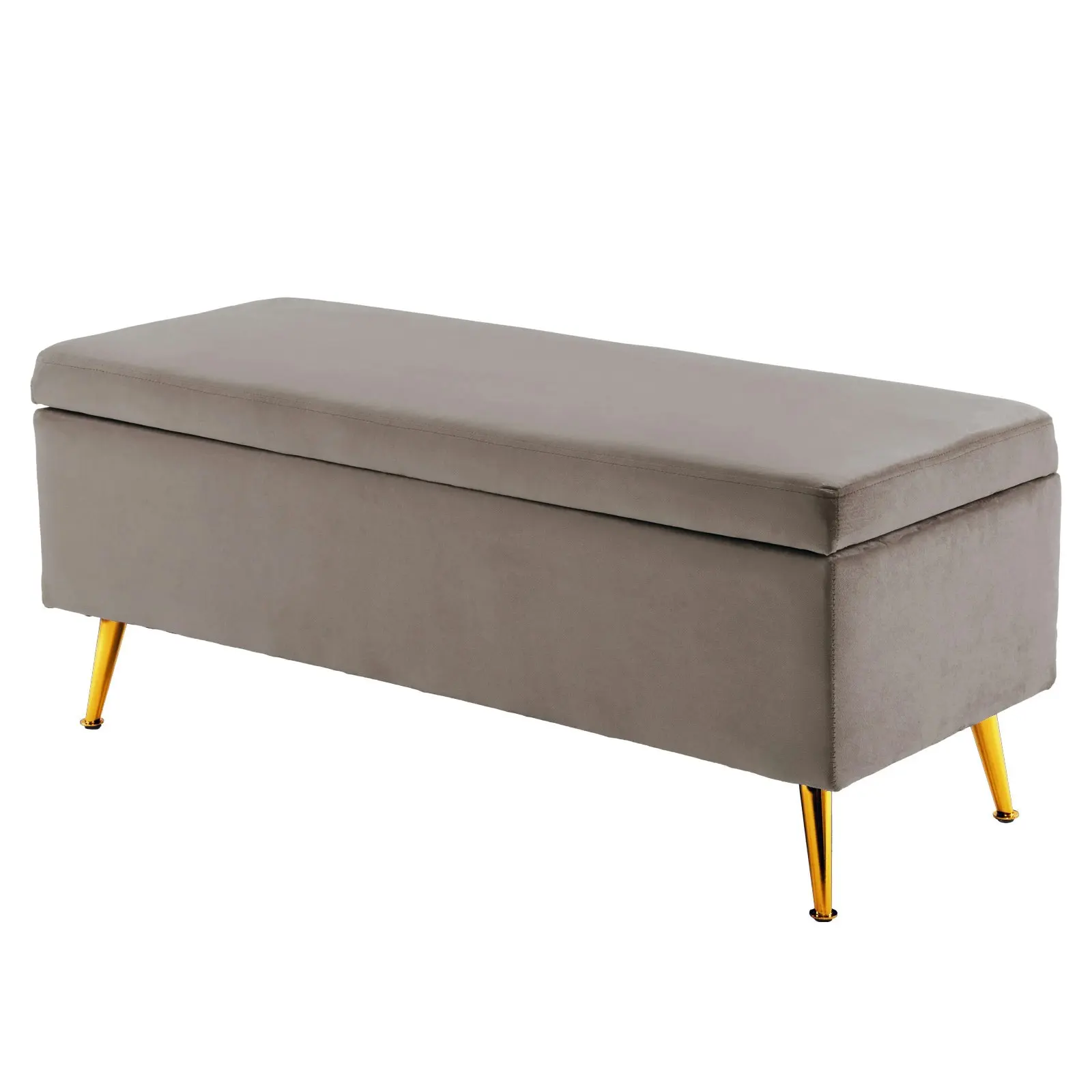 110cm Storage Ottoman Velvet - GREY