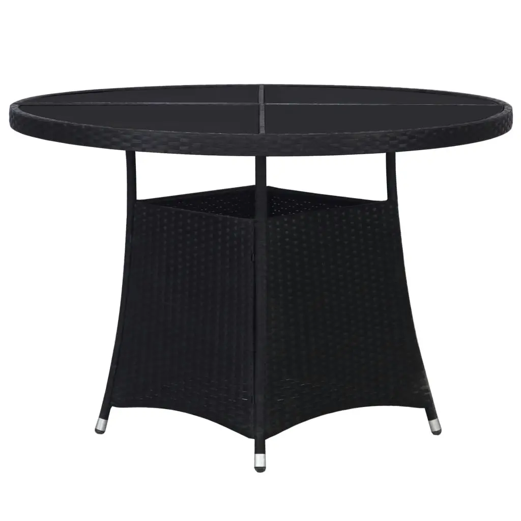 Garden Table Black Ø110x74 cm Poly Rattan 318711