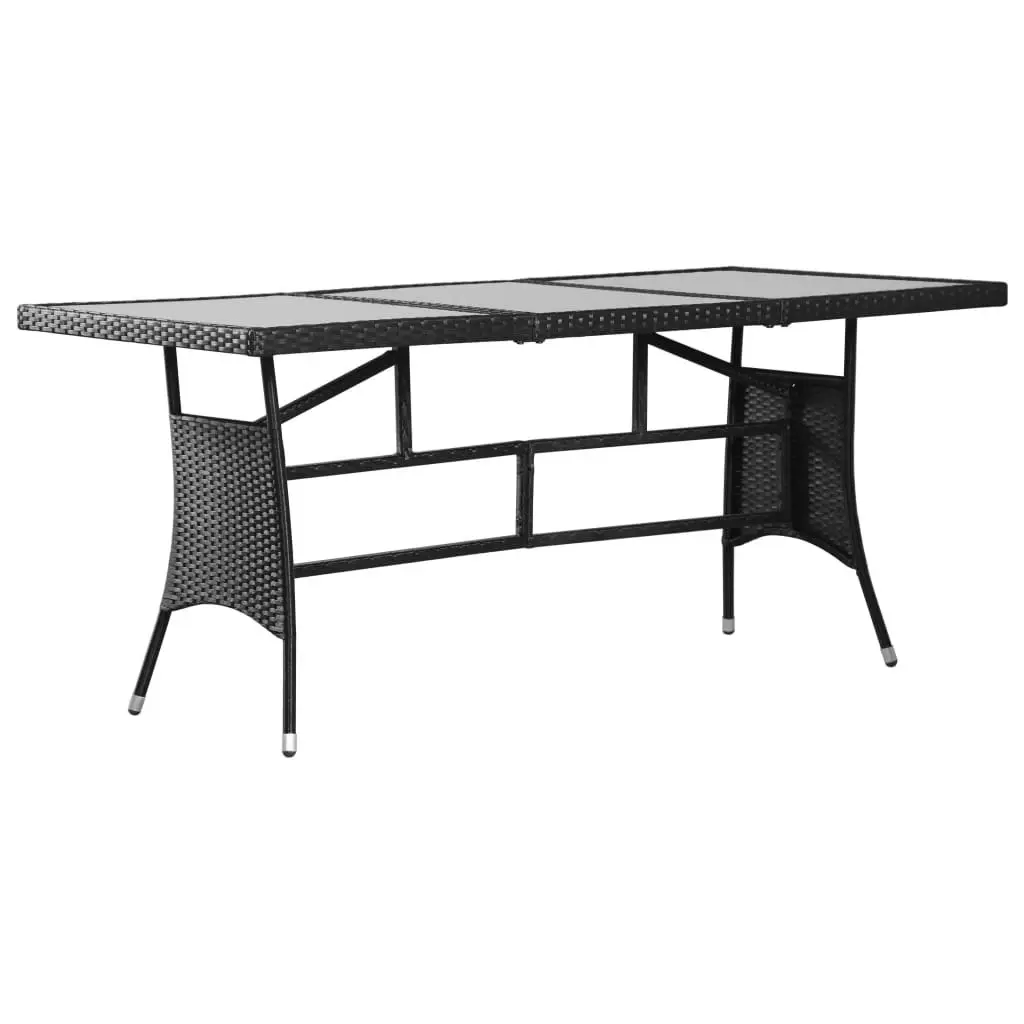 Garden Table Black 170x80x74 cm Poly Rattan 318714