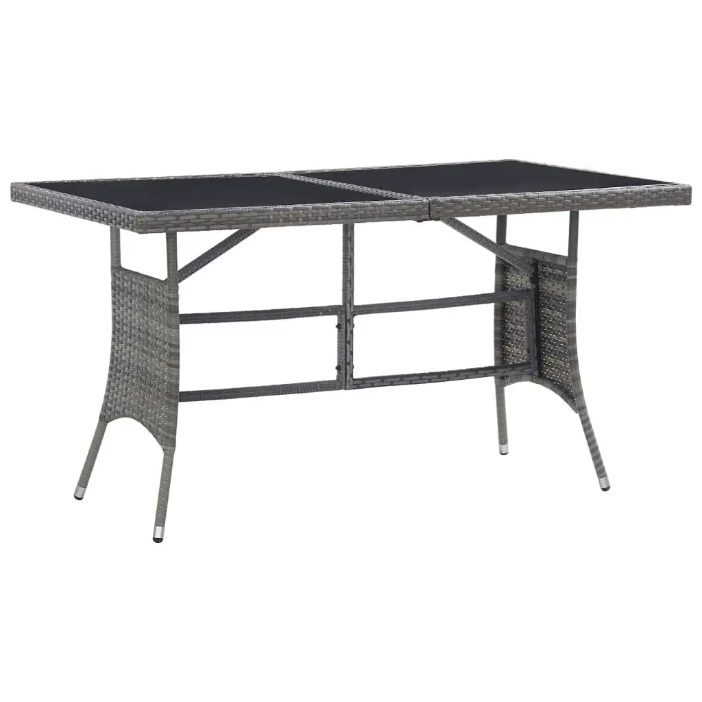 Garden Table Grey 140x80x74 cm Poly Rattan 318716