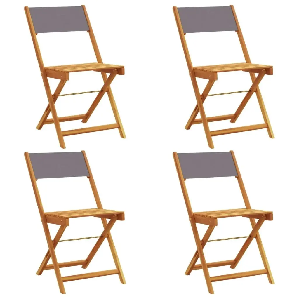 Folding Garden Chairs 4 pcs Anthracite Fabric and Solid Wood 3214613