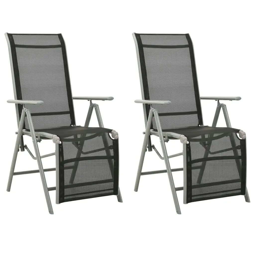 Reclining Garden Chairs 2 pcs Textilene and Aluminium Silver 312197