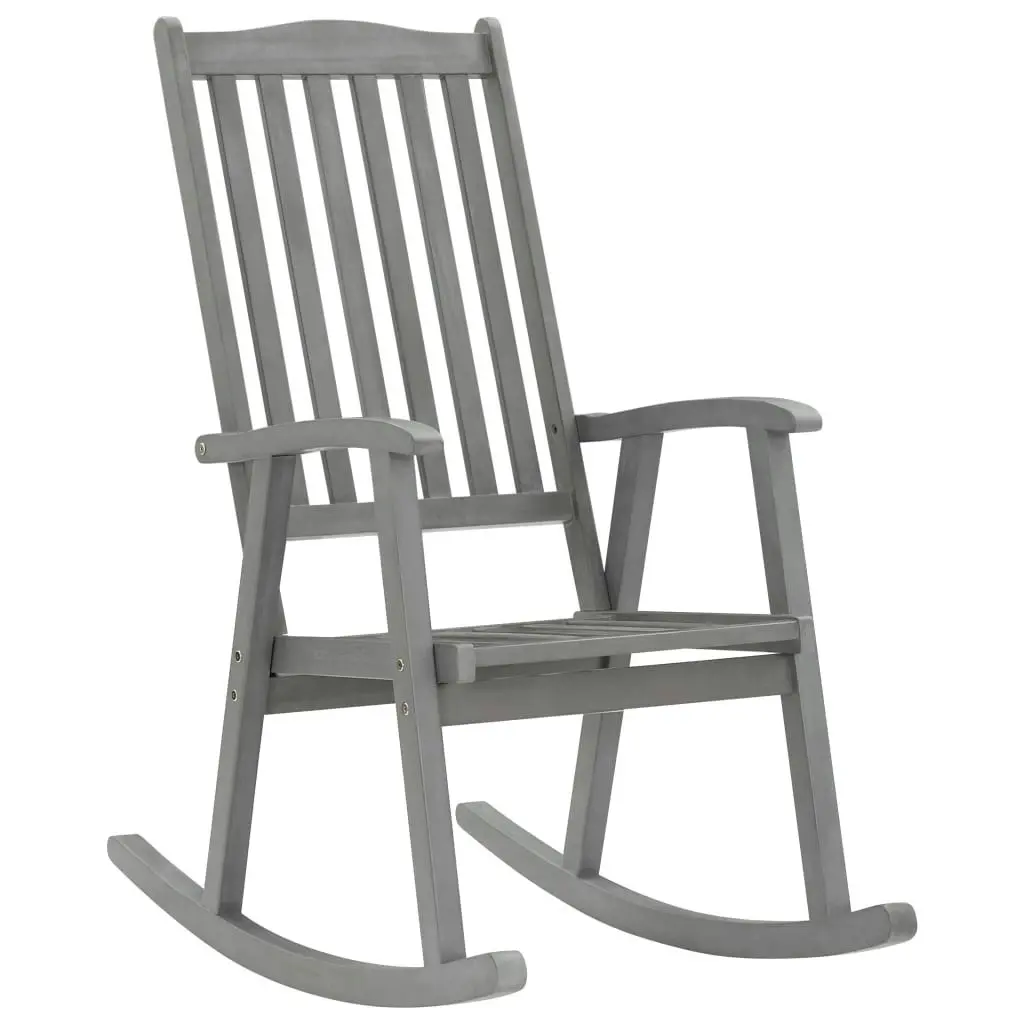 Rocking Chair Grey Solid Acacia Wood 311845