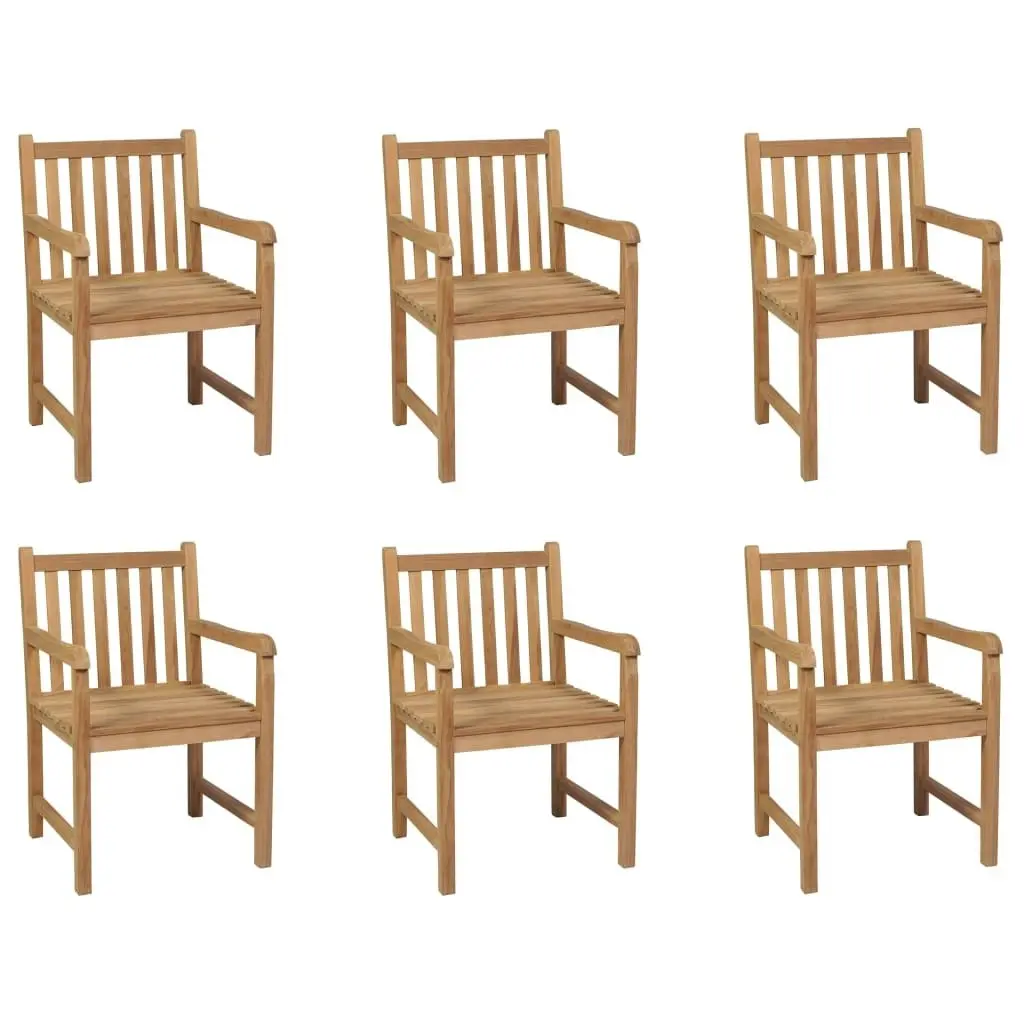 Outdoor Chairs 6 pcs Solid Teak Wood 3073002