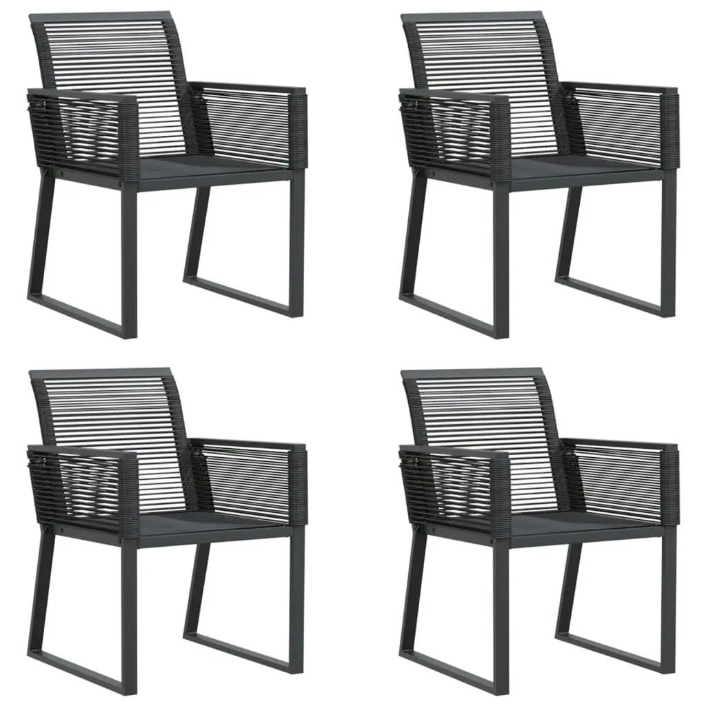 Garden Chairs 4 pcs Black Poly Rattan 4008114