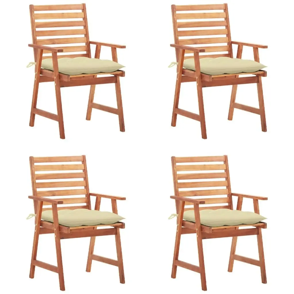 Outdoor Dining Chairs 4 pcs with Cushions Solid Acacia Wood 3078337