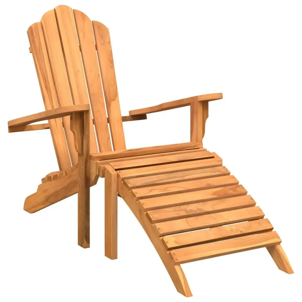 Garden Adirondack Chair with Footrest Solid Wood Teak 4008080