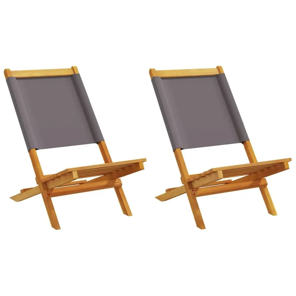 Garden Chairs 2 pcs Anthracite Solid Wood Acacia and Fabric 367691