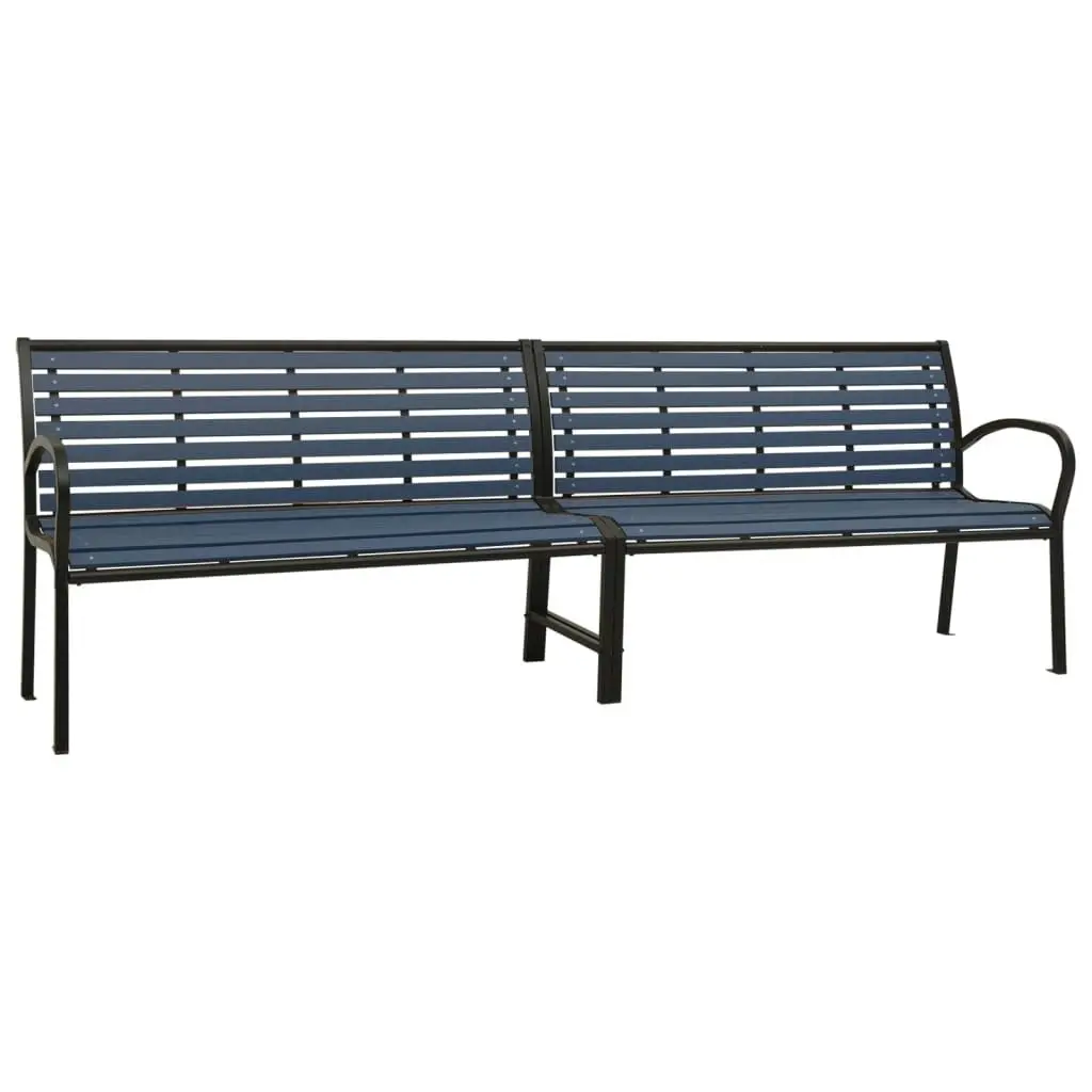 Twin Garden Bench 251 cm Steel and WPC Black 317127