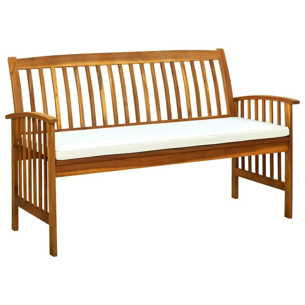 Garden Bench with Cushion 147 cm Solid Acacia Wood 312134