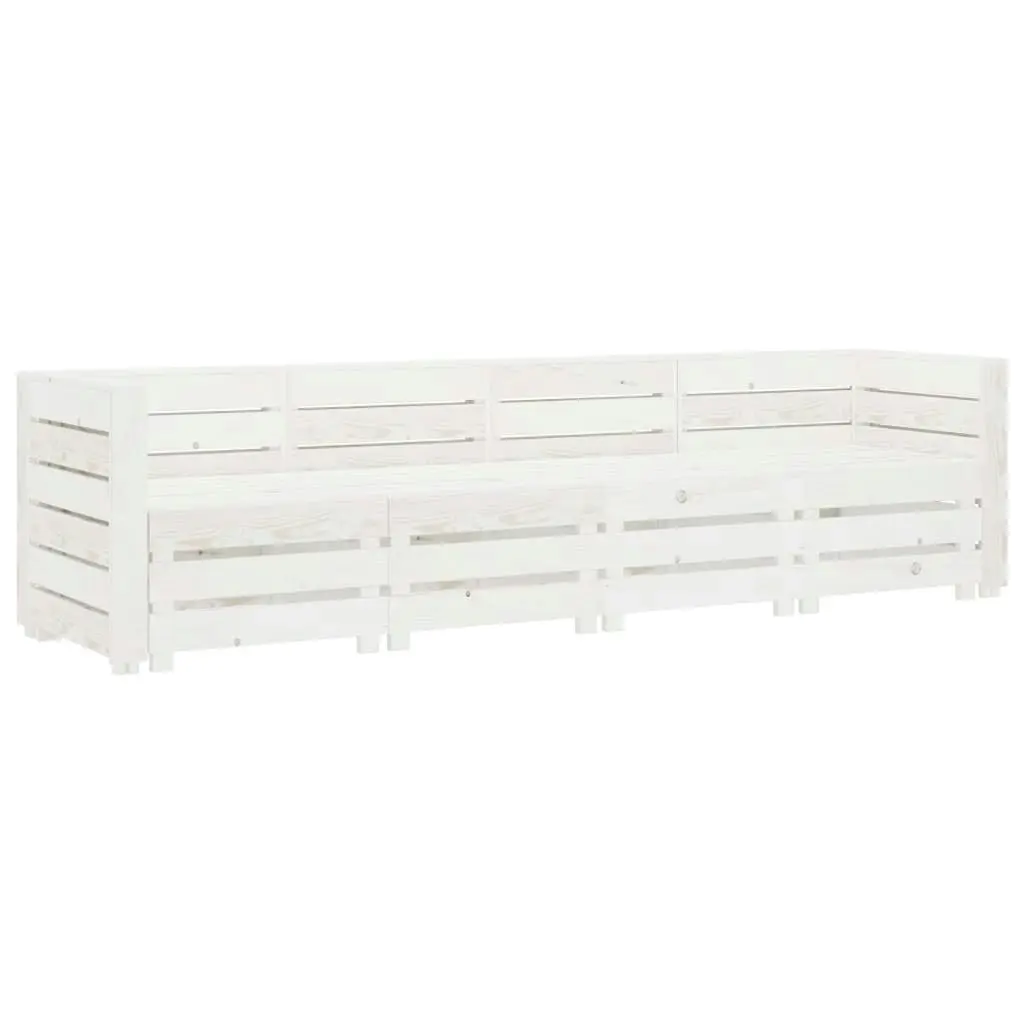 Garden 4-Seater Pallet Sofa Wood White 3072325