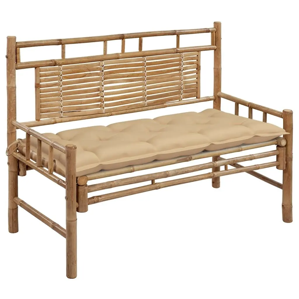 Garden Bench with Cushion 120 cm Bamboo 3063894