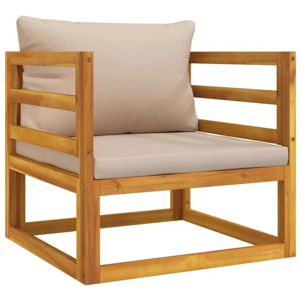 Garden Chair with Taupe Cushions Solid Wood Acacia 360007