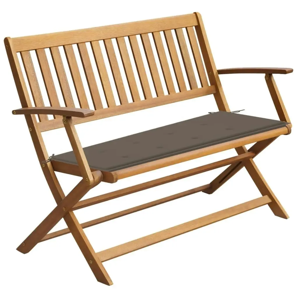 Garden Bench with Cushion 120 cm Solid Acacia Wood 3064247