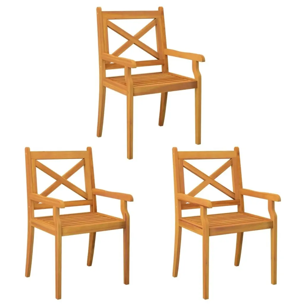 Outdoor Dining Chairs 3 pcs Solid Wood Acacia 310306