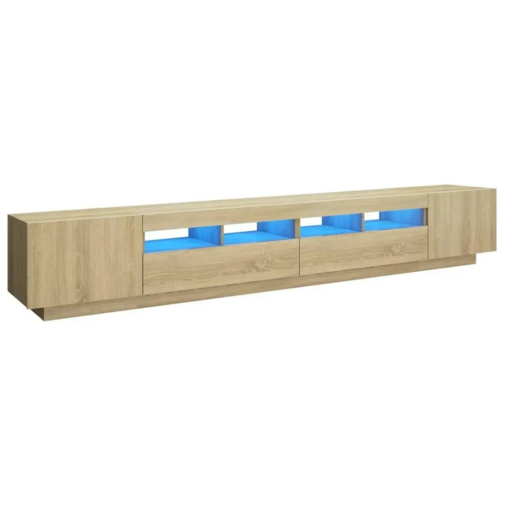 TV Cabinet with LED Lights Sonoma Oak 260x35x40 cm 3081918